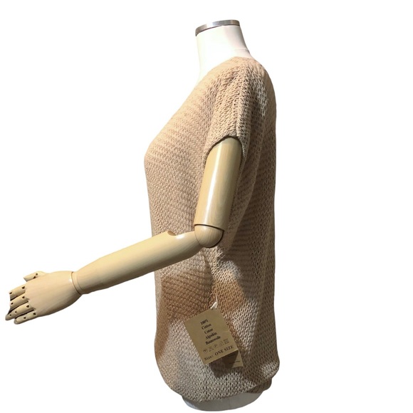 THE EARTH COLLECTION Tan Loose Knit Top - Picture 2 of 4